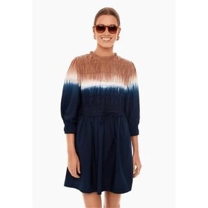 Apiece‎ Apart Dip Dye Smocked Dress Womens Blue Size M (T1)